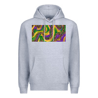 Heather Grey Mardi gras colors with leopard Premium Hoodie - RanaPortraitStore