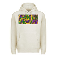 Oatmeal Heather Mardi gras colors with leopard Premium Hoodie - RanaPortraitStore