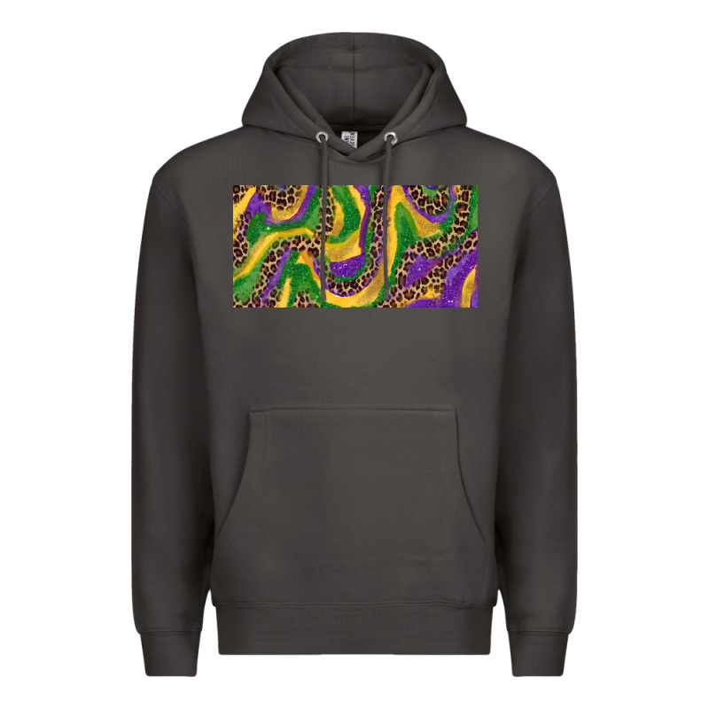 Mardi Gras Colors With Leopard Premium Hoodie by RanaPortraitStore | Teevron