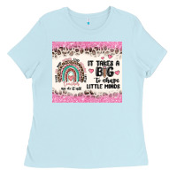 Baby Blue it takes a big to shape little minds Ladies Tee - MaliasSmallBusiness