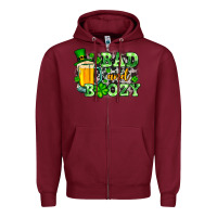 Burgundy St. Patrick's Bad and boozy Zipper Hoodie - OliviaCreatesArt