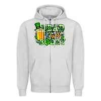 Dove Grey St. Patrick's Bad and boozy Zipper Hoodie - OliviaCreatesArt