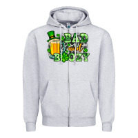 Heather Grey St. Patrick's Bad and boozy Zipper Hoodie - OliviaCreatesArt