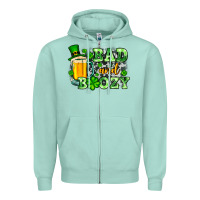 Seafoam St. Patrick's Bad and boozy Zipper Hoodie - OliviaCreatesArt
