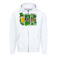 White St. Patrick's Bad and boozy Zipper Hoodie - OliviaCreatesArt