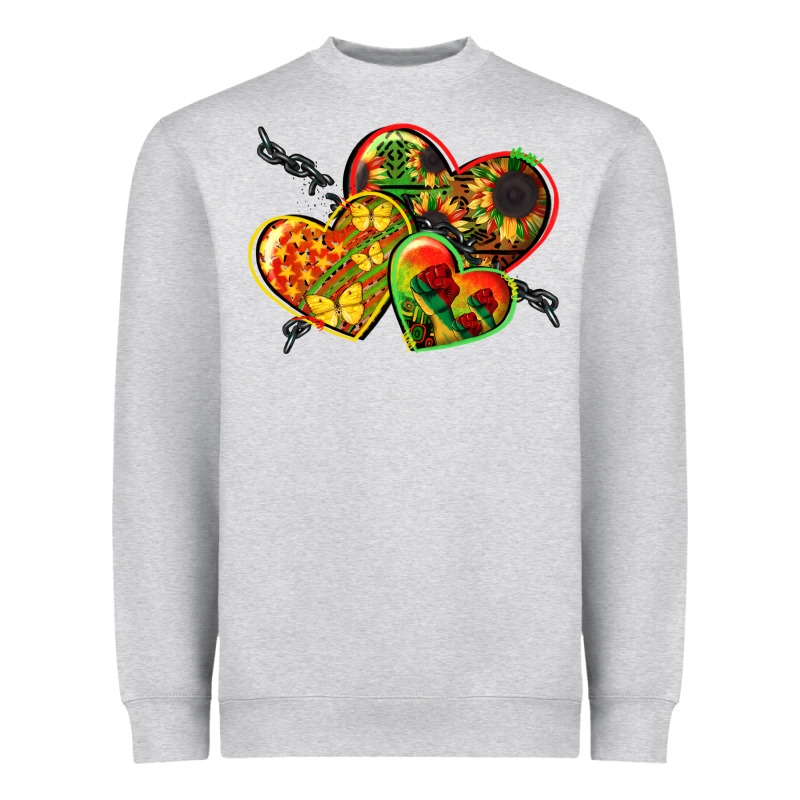 Juneteenth Hearts Heavyweight Sweatshirt by CowGirlArtShop | Teevron