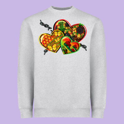 Juneteenth Hearts Heavyweight Sweatshirt Designed By Cowgirlartshop