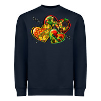 Navy juneteenth hearts Heavyweight Sweatshirt - CowGirlArtShop
