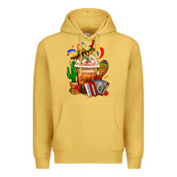 Antique Gold Mexican Frappe With Cactus Sombrero And Maracas Premium Hoodie - FaDigitalArtStudio