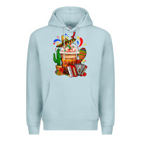 Blue Mist Mexican Frappe With Cactus Sombrero And Maracas Premium Hoodie - FaDigitalArtStudio