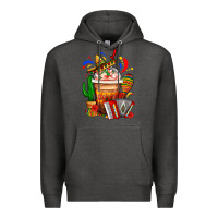 Charcoal Heather Mexican Frappe With Cactus Sombrero And Maracas Premium Hoodie - FaDigitalArtStudio