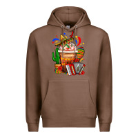 Chestnut Mexican Frappe With Cactus Sombrero And Maracas Premium Hoodie - FaDigitalArtStudio