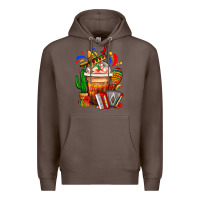 Coffee Mexican Frappe With Cactus Sombrero And Maracas Premium Hoodie - FaDigitalArtStudio