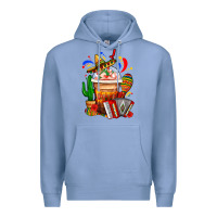 Colony Blue Mexican Frappe With Cactus Sombrero And Maracas Premium Hoodie - FaDigitalArtStudio