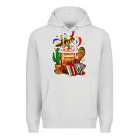 Dove Grey Mexican Frappe With Cactus Sombrero And Maracas Premium Hoodie - FaDigitalArtStudio