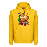 Lemon Mexican Frappe With Cactus Sombrero And Maracas Premium Hoodie - FaDigitalArtStudio