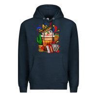 Navy Mexican Frappe With Cactus Sombrero And Maracas Premium Hoodie - FaDigitalArtStudio