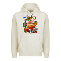 Oatmeal Heather Mexican Frappe With Cactus Sombrero And Maracas Premium Hoodie - FaDigitalArtStudio