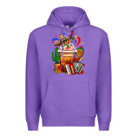 Purple Mexican Frappe With Cactus Sombrero And Maracas Premium Hoodie - FaDigitalArtStudio
