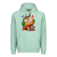 Seafoam Mexican Frappe With Cactus Sombrero And Maracas Premium Hoodie - FaDigitalArtStudio