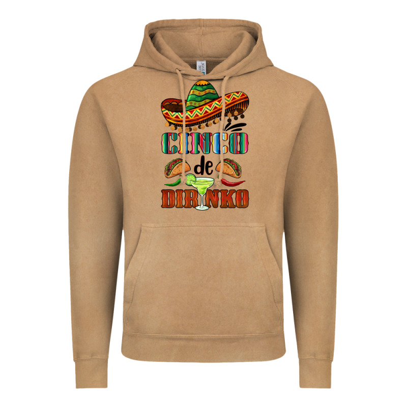 Cinco De Dirinko Sombrero Vintage Hoodie by BarkalooDesign | Teevron