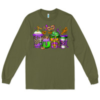 Army Green mardi gras crawfish coffee Long Sleeve Tee - Jasminsmagicworld