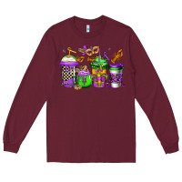 Burgundy mardi gras crawfish coffee Long Sleeve Tee - Jasminsmagicworld
