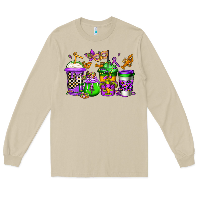 Mardi Gras Crawfish Coffee Long Sleeve Tee by Jasminsmagicworld | Teevron