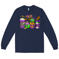 Navy mardi gras crawfish coffee Long Sleeve Tee - Jasminsmagicworld
