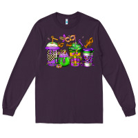 Plum mardi gras crawfish coffee Long Sleeve Tee - Jasminsmagicworld