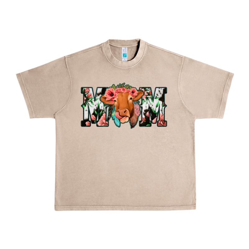 Cowhide Floral Feather Cow Mom Urban Heavy Tee by Bettercallsaul | Teevron