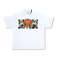 White Cowhide Floral Feather Cow Mom Urban Heavy Tee - Bettercallsaul