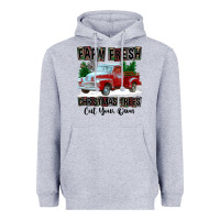 Heather Grey Farm Fresh Christmas Trees Cut Your Own Heavyweight Hoodie - FaDigitalArtStudio
