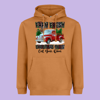 Farm Fresh Christmas Trees Cut Your Own Heavyweight Hoodie Designed By Fadigitalartstudio