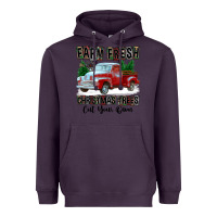 Plum Farm Fresh Christmas Trees Cut Your Own Heavyweight Hoodie - FaDigitalArtStudio