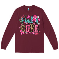 Burgundy find a cure Long Sleeve Tee - NancyCooperArtShop