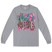 Heather Grey find a cure Long Sleeve Tee - NancyCooperArtShop