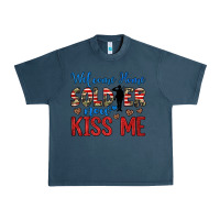 Midnight Navy welcome home soldier now kiss me Urban Heavy Tee - JahusDesignShop