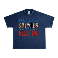 Navy welcome home soldier now kiss me Urban Heavy Tee - JahusDesignShop