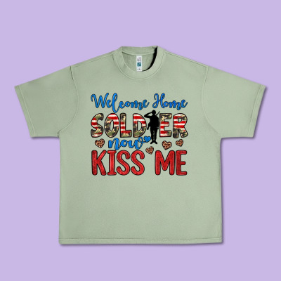Welcome Home Soldier Now Kiss Me Urban Heavy Tee Designed By Jahusdesignshop