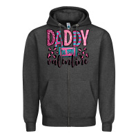 Charcoal Heather daddy is my valentine Zipper Hoodie - OliviaCreatesArt