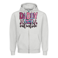 Dove Grey daddy is my valentine Zipper Hoodie - OliviaCreatesArt