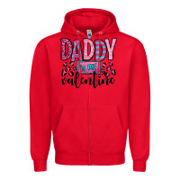 Red daddy is my valentine Zipper Hoodie - OliviaCreatesArt
