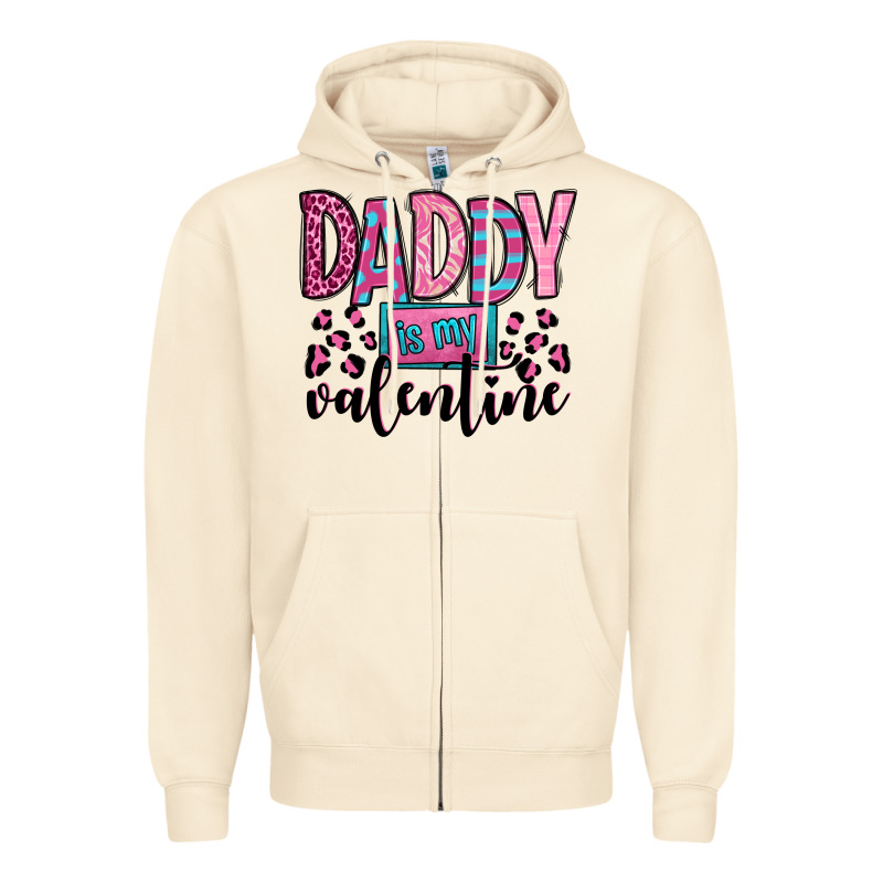 Daddy Is My Valentine Zipper Hoodie by OliviaCreatesArt | Teevron