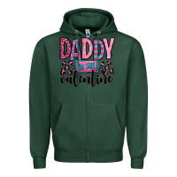Sports Green daddy is my valentine Zipper Hoodie - OliviaCreatesArt
