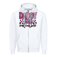 White daddy is my valentine Zipper Hoodie - OliviaCreatesArt