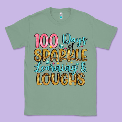100 Days Of Sparkle Learning And Loughs Classic Tee Designed By Artiststas