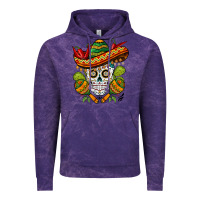 Cloud Purple sombrero skull Vintage Hoodie - BarkalooDesign