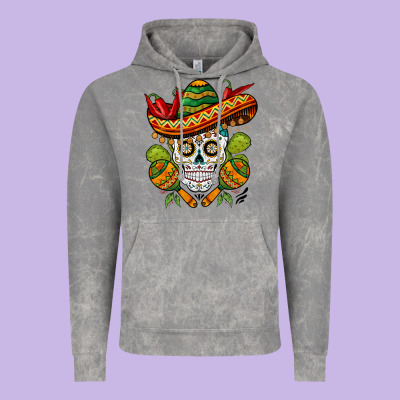 Sombrero Skull Vintage Hoodie Designed By Barkaloodesign