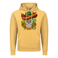 Vintage Mustard sombrero skull Vintage Hoodie - BarkalooDesign